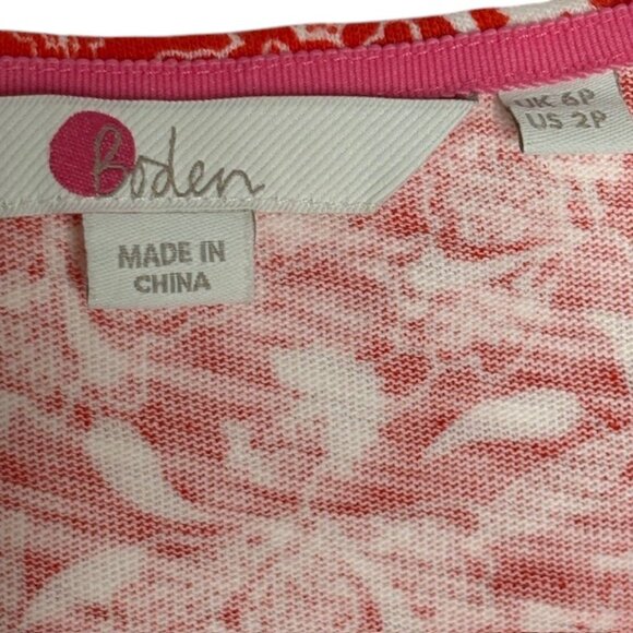 Boden Phoebe 100% Cotton Floral Day Dress w/Pockets - Red/White - 2P - Picture 8 of 10